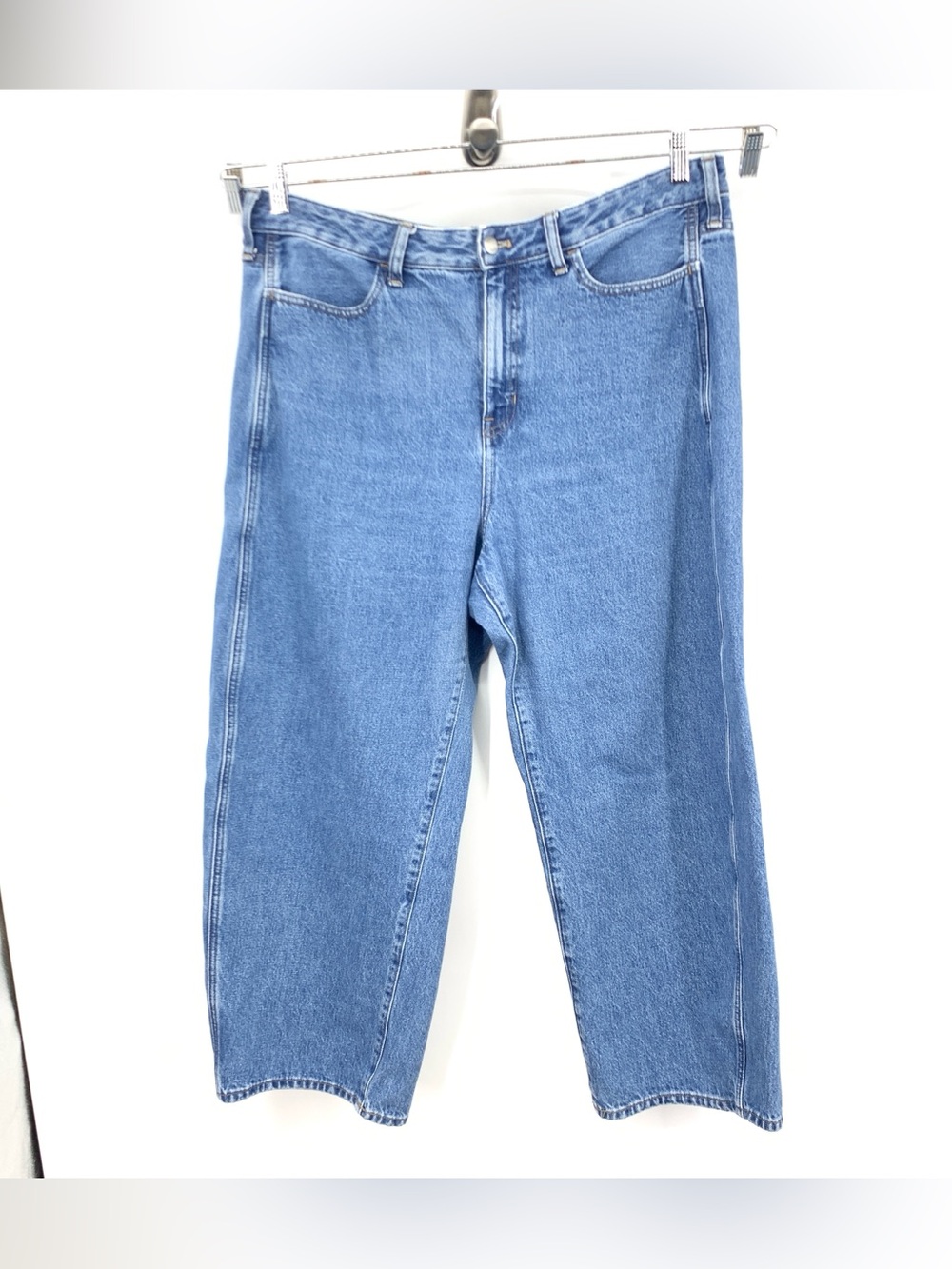 J Crew Women Size 32 Jeans Light Wash Pants Barrel Leg Cotton Relaxed High Rise
